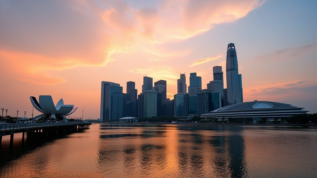 Singapore skyline with Marina Bay Sands and modern buildings